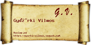 Györki Vilmos névjegykártya